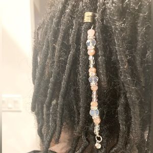 Handmade Assorted Pink Beads and Rhinestones Loc&Braid Jewelry, Size:Extra Small